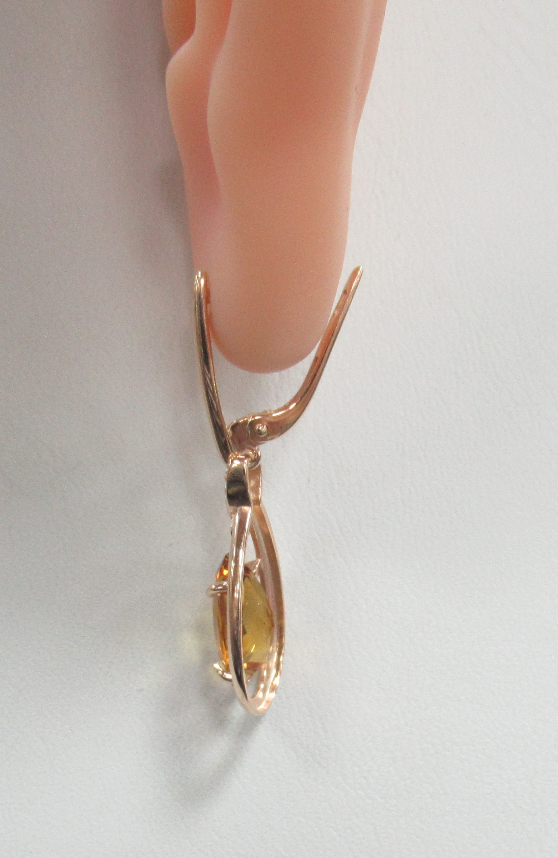 Серебряные серьги с цитринами